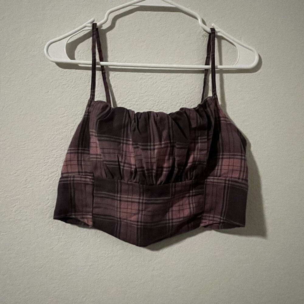 Aeropostale Plaid Cropped Camisole (M)